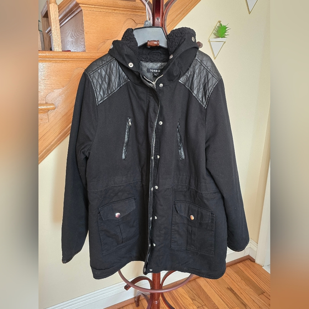 Torrid Black Quilted Military Jacket